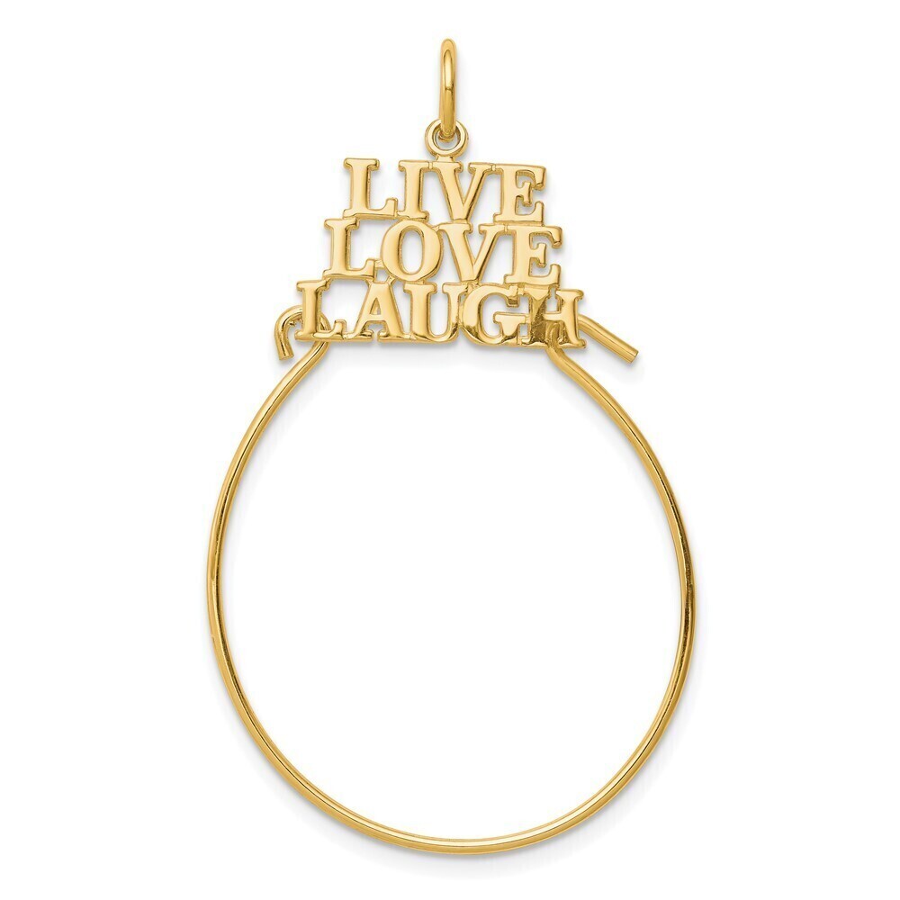 Million Charms 10k Yellow Gold LIVE LOVE LAUGH Charm Holder Genuine Gold